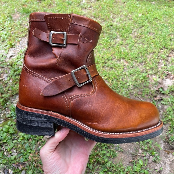 Chippewa Engineer 7” Steel Toe Leather Work Moto Boots Size E Men's